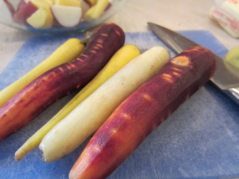 Who says winter veggies must be boring? Colorful carrots.