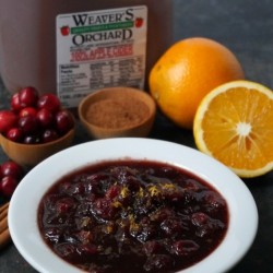 Crockpot Cranberry Sauce Sweetened with Apple Cider Cranberry cider
