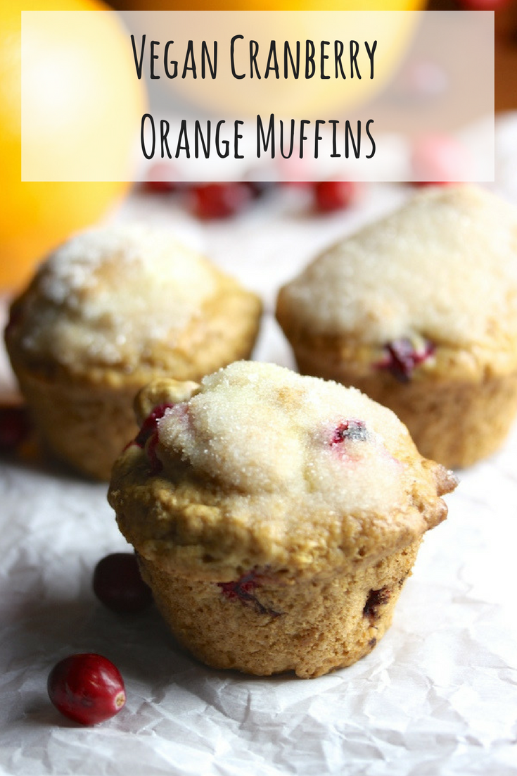 Vegan Cranberry Orange Muffins with orange juice and almond milk. The crispy, sugary topping on these muffins puts them into a higher category of yummy.