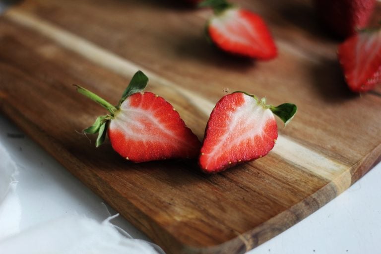 Sliced strawberries