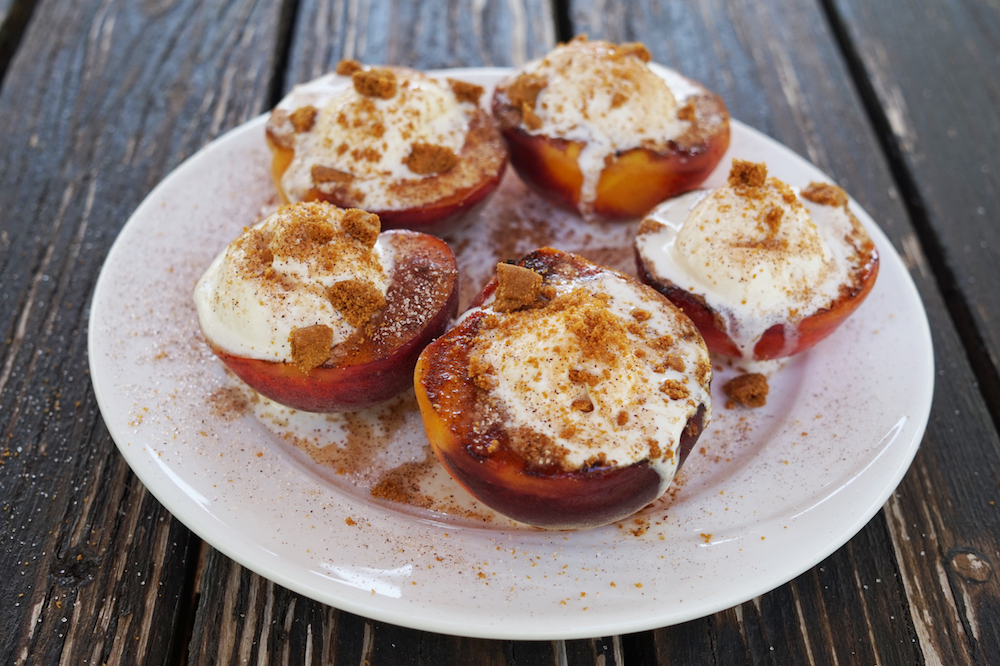 peaches and ice cream