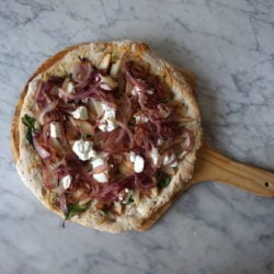 Pear Pizza with Goat Cheese & Caramelized Onions Pear pizza