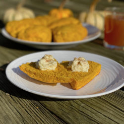 Pumpkin scones with a glass of cider