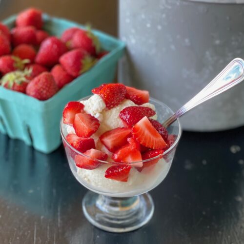 Vanilla Ice Cream with FreshlyPicked Strawberries Weavers Orchard