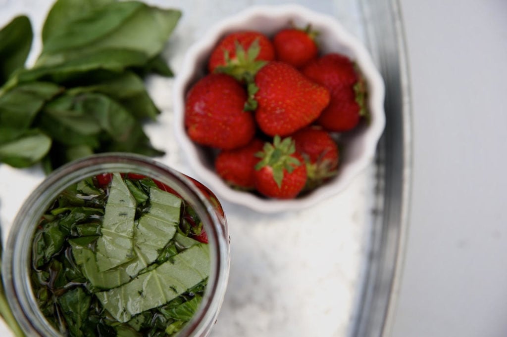 Strawberry-Basil Shrub