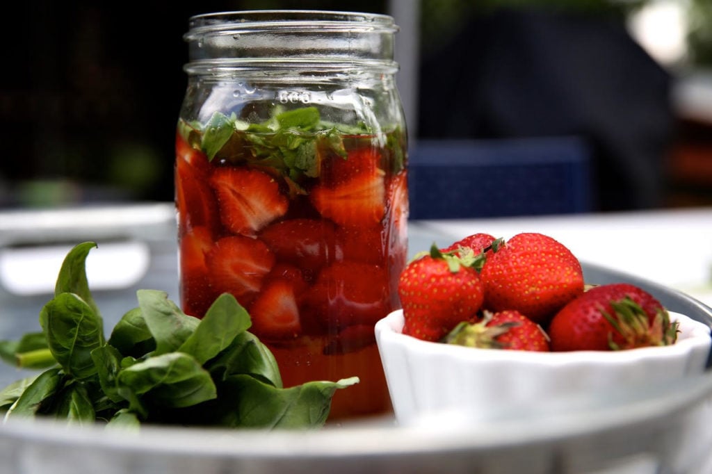 Strawberry-Basil Shrub