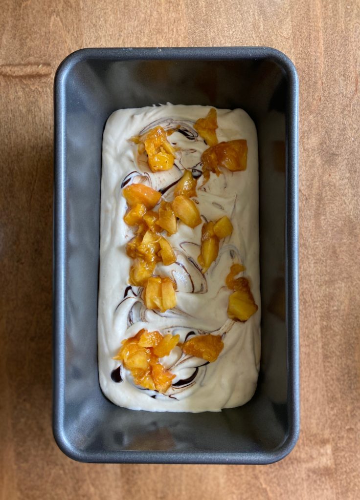 Grilled peach ice cream