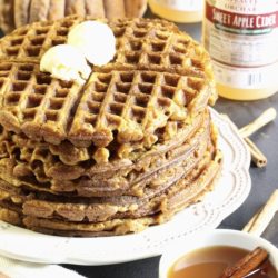 Vegan Pumpkin Waffles with Apple Cider Syrup veganpumpkinwaffles