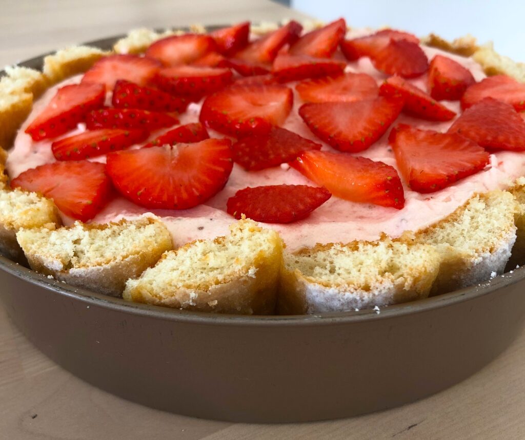 Strawberry Shortcake Charlotte Recipe - Entertaining with Beth