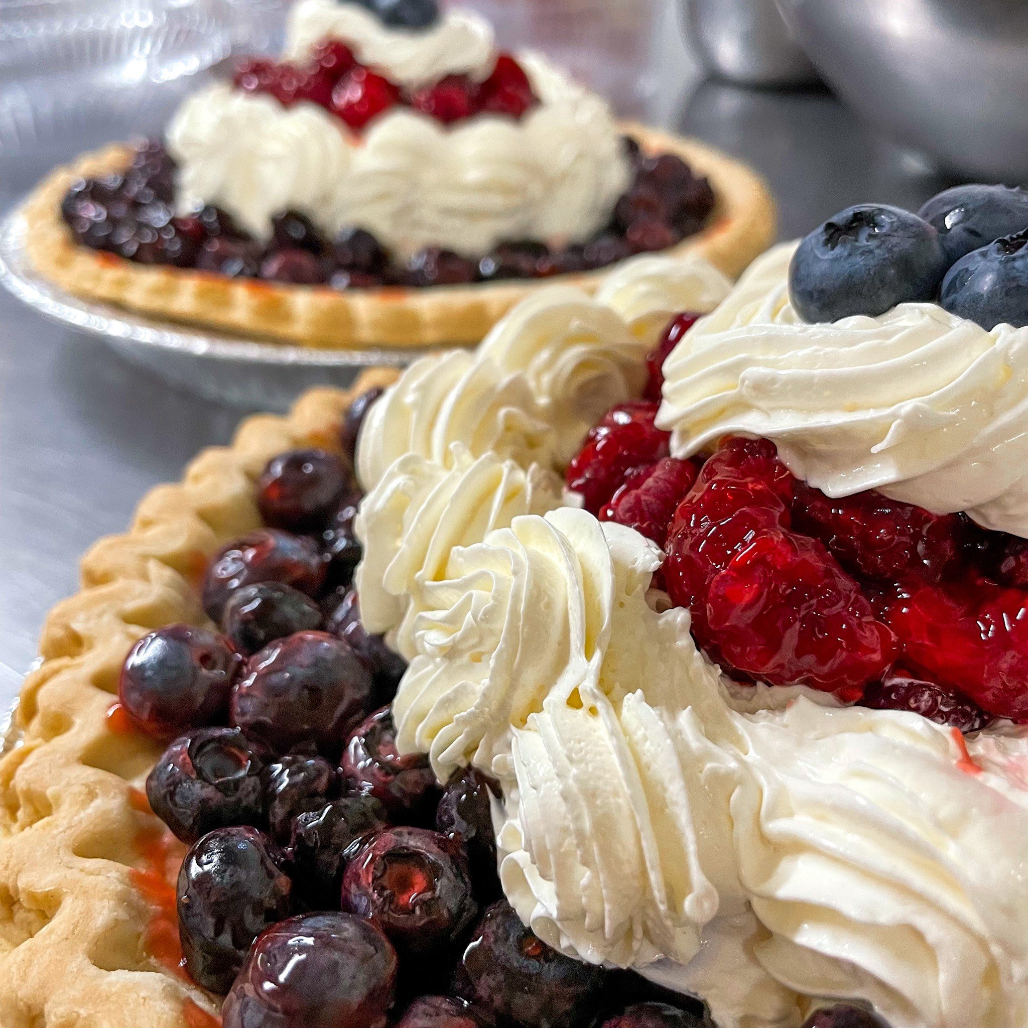 red, white, and blue pie