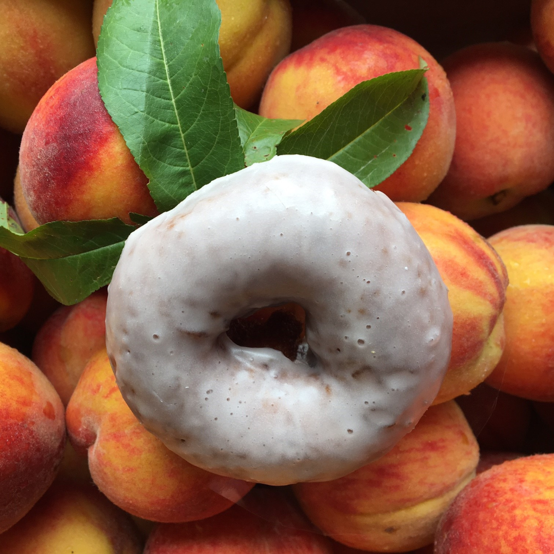 pear donuts on top of fresh pears